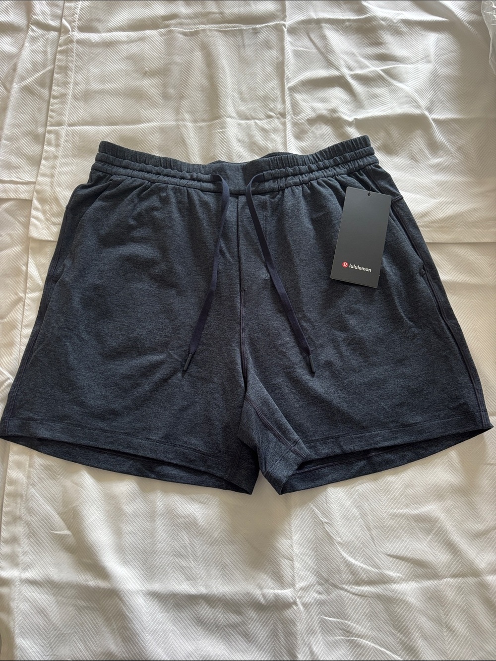 NEW Lululemon Soft Jersey Short 5" Heathered True Navy Sz Large